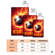 Dimension comparison chart displaying multiple size formats for this soccer area rug. - thumbnail image 2 of 8