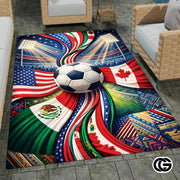 Personalized Soccer Doormat with Trophy and World Flags