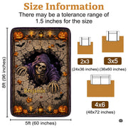 Personalized Witch Area Rug with Name - Custom Halloween Rug, Black Cat & Raven Floor Carpet, Spooky Gothic Home Decor, Non Slip Rugs (Style 8)