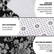 Size proportion guide showing small 3x5, medium 4x6, and large 5x8 area rug dimensions - thumbnail image 4 of 8