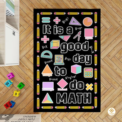 Custom Mathematics Classroom Rug for School and Playroom