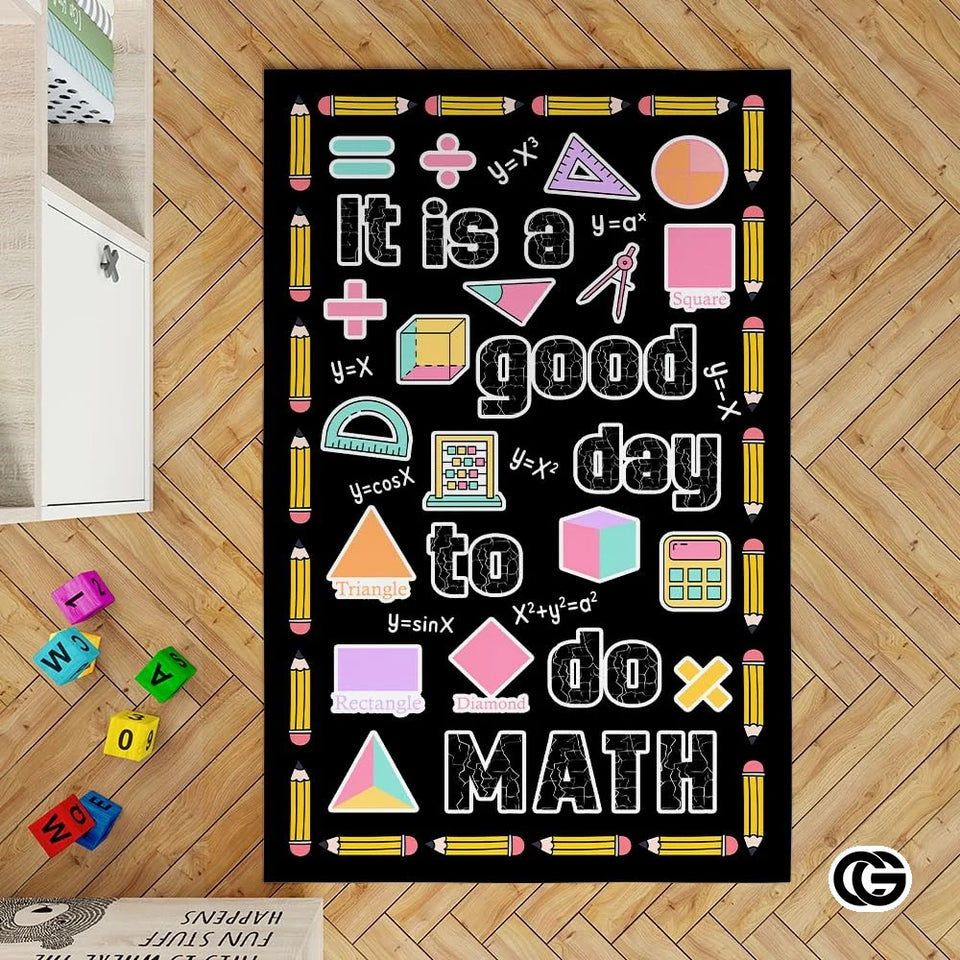 Custom Mathematics Classroom Rug for School and Playroom