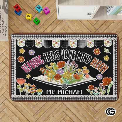 Custom Handprints Welcome Mat with Colorful Design and Text - Reading