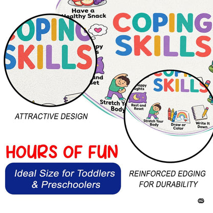 Emotional wellness classroom area rug providing a thematic accent visual anchor for sensory break zones. - thumbnail image 6 of 9
