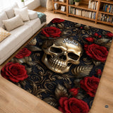 Personalized Witch Area Rug with Name - Custom Halloween Rug, Black Cat & Raven Floor Carpet, Spooky Gothic Home Decor, Non Slip Rugs (Style 5)