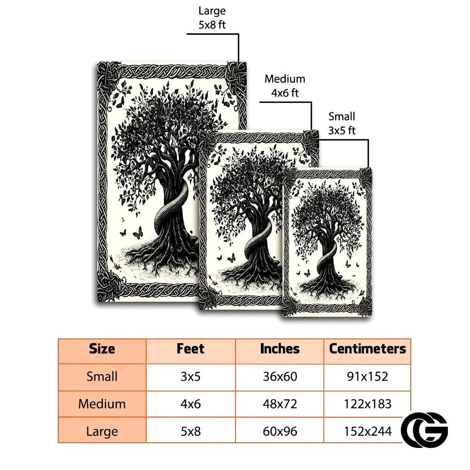 Custom Family Name Welcome Mat with Tree of Life and Address - Tree-ds18