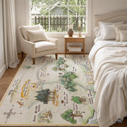 Custom Hundred Acre Wood Map Welcome Mat for Kids Room - Multi Color / 2' x 3' (Rectangular)
