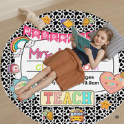 Overhead angle of cow print decorative accent displaying pastel accents and black and white border print. - thumbnail image 5 of 7
