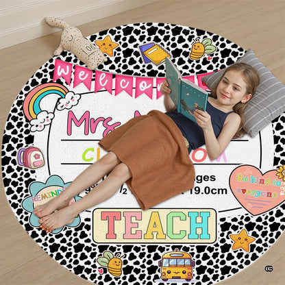 Overhead angle of cow print decorative accent displaying pastel accents and black and white border print. - thumbnail image 5 of 7