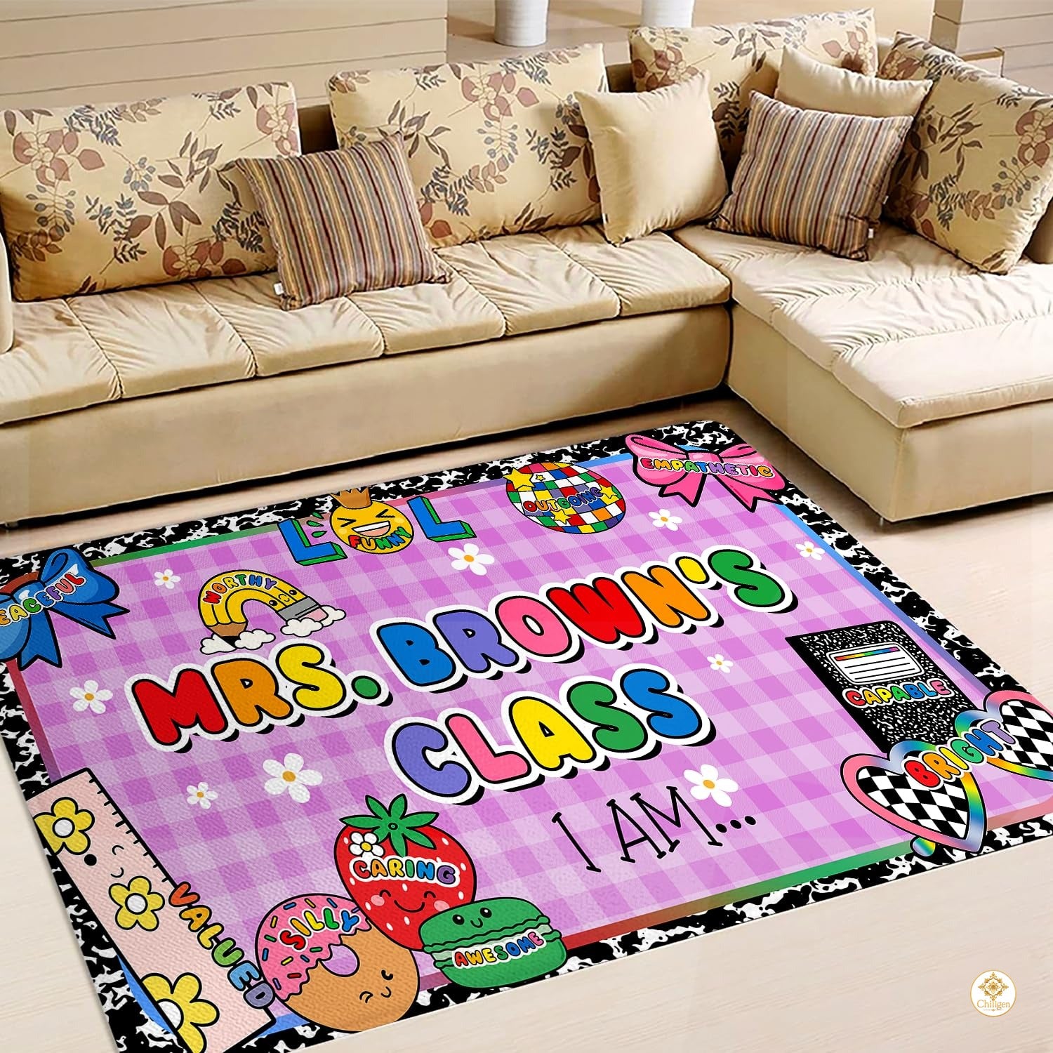 Personalized Welcome Doormat with Family Name and Address