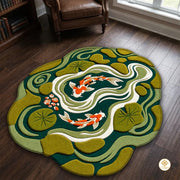 Custom Koi Pond Welcome Mat for Front Door and Entryway