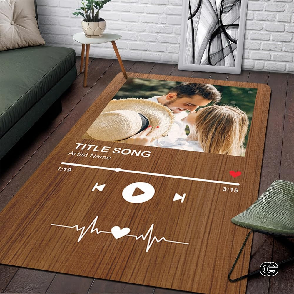 Personalized Music Welcome Mat with Custom Album Cover and Photo - Album-06
