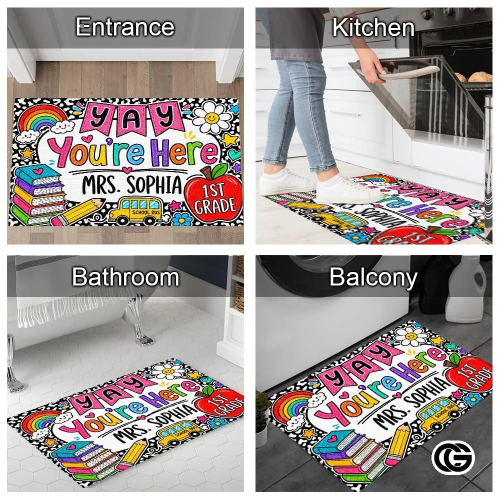 Personalized Classroom Doormat with Custom Teacher Name