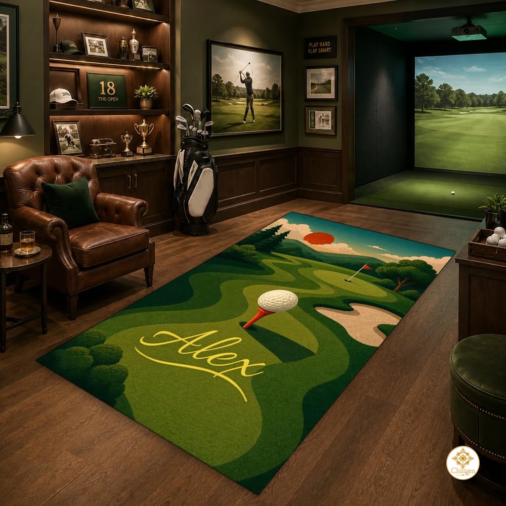 Custom Golf Welcome Mat for Front Door and Entryway
