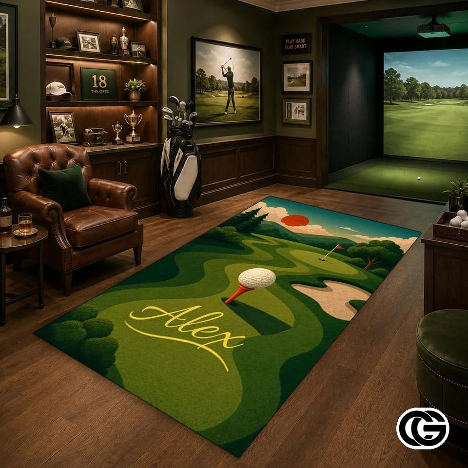 Custom Golf Welcome Mat for Front Door and Entryway
