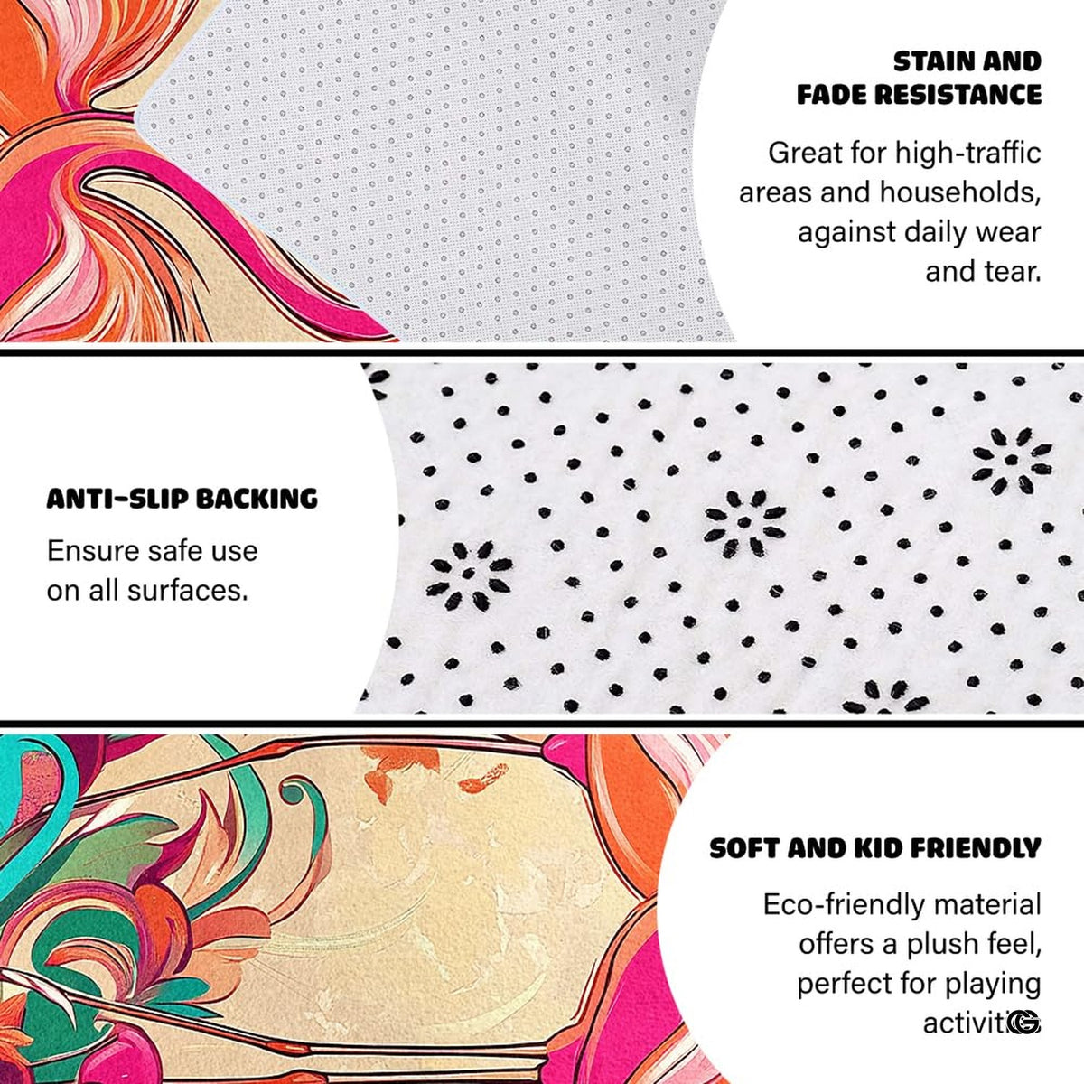 Dimension chart displaying size options for flamingo couple area rug. - image 2 of 7