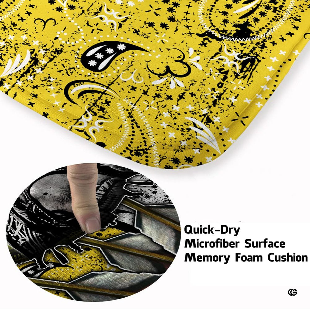 Close-up view of the soft microfiber surface, feather headdress, and bandana paisley patterns - image 3 of 7