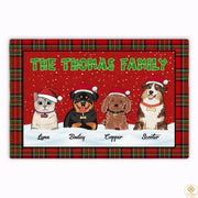 Personalized Christmas Doormat with Family Name and Custom Text