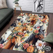 Custom Running Horse Area Rug for Living Room and Bedroom