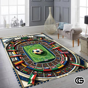 Personalized Soccer Doormat with Trophy and World Flags