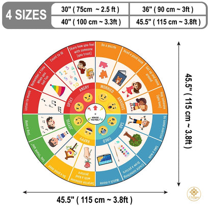 Custom Feelings Wheel Welcome Mat for Classroom and Office