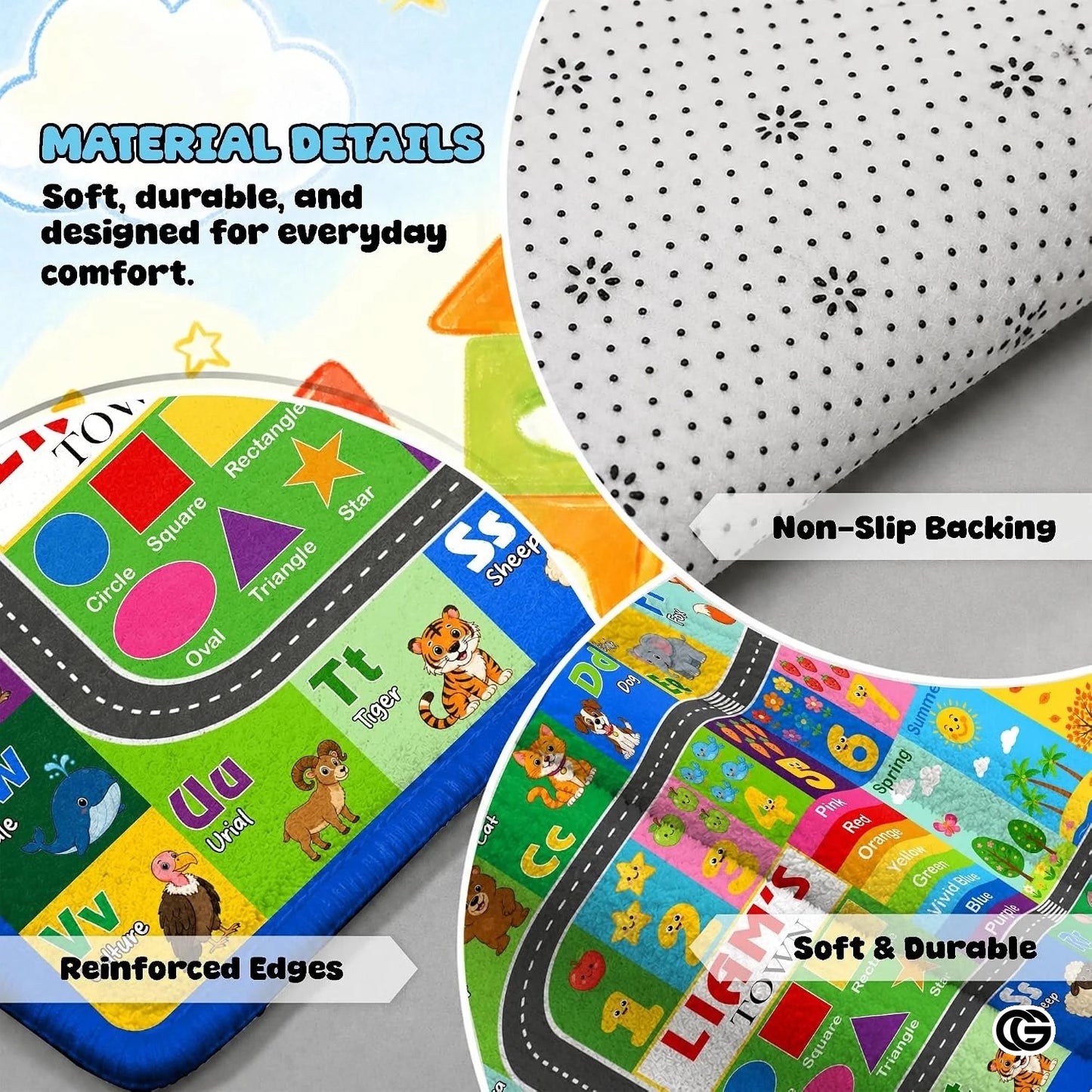 Custom Road Map Welcome Mat with Name and Streets - A3