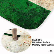 Soft low-pile microfiber fabric and foam cushioning detail of Irish flag rug - thumbnail image 3 of 8