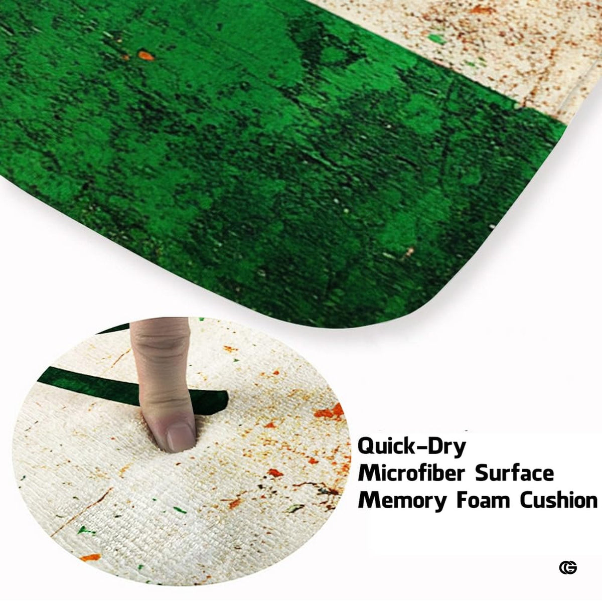 Soft low-pile microfiber fabric and foam cushioning detail of Irish flag rug - image 3 of 8