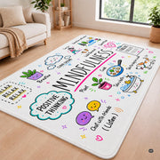 Personalized Calming Corner Rug for Classroom, Custom Teacher Name Reading Corner Rug, Emotions Feelings Carpet, Soft Fluffy Calm Corner Decor for School Reading Nook (Mindfulness Educational Science)