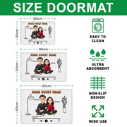 Personalized Family Couple Doormat, Custom Couple Husband Wife Doormat Gift, Outdoor Front Door Rug on Birthday, Christmas, Anniversaries, Valentine's Day for Him Her Woman (S3)