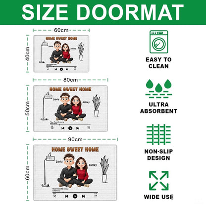 Personalized Family Couple Doormat, Custom Couple Husband Wife Doormat Gift, Outdoor Front Door Rug on Birthday, Christmas, Anniversaries, Valentine's Day for Him Her Woman (S3)