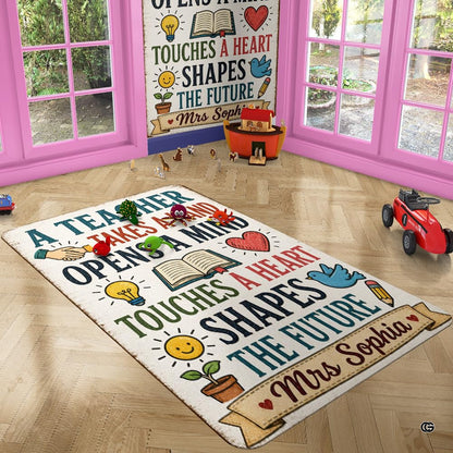 Detailed graphic of the distressed rustic border and miniature decorative accent banner along the cream area rug 5x8ft. - thumbnail image 4 of 7