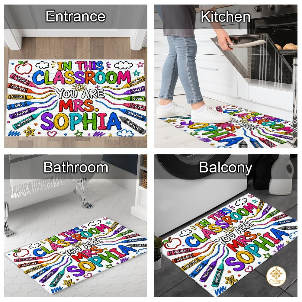 Personalized Classroom Doormat for School and Entryway