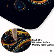 Top-down overhead view of rectangular graphic golden octopus living room area rug - thumbnail image 7 of 7