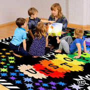 Colorful Handprints Welcome Mat for Classroom and Kids Room - Believe