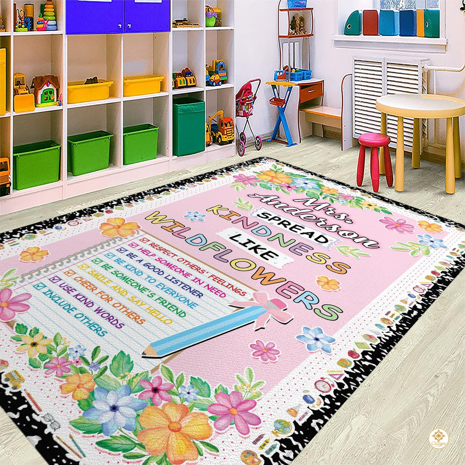 Custom Composition Notebook Classroom Rug with Plush Memory Foam