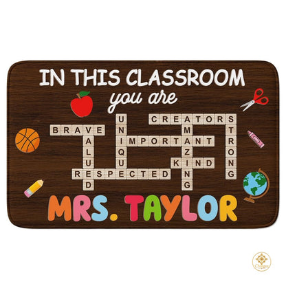 Personalized Welcome Doormat with Family Name and Address - Crosswords Style