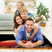 Basketball hardwood court living room area rug styled in modern patio lounge setting - thumbnail image 5 of 7