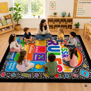 Personalized Teachers Classroom Rug, Custom Teacher Name Classroom Rules Area Rug, Feeling Chart Calming Corner Mat, Kindergarten Educational Back to School Class Decor (D7)