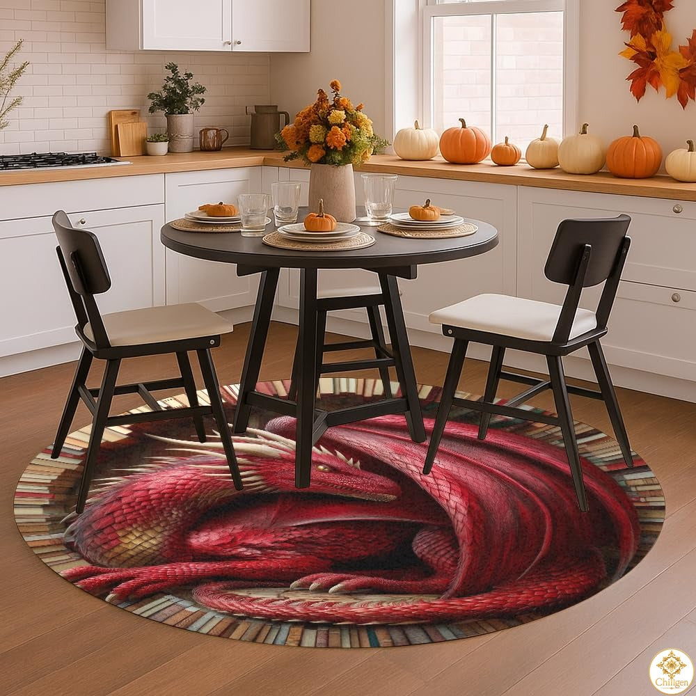 Personalized Dragon Welcome Mat with 3D Illusion and Custom Text