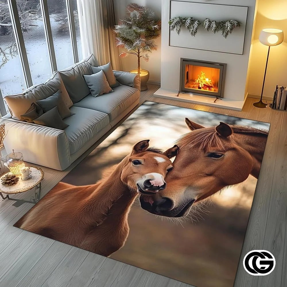 Custom Running Horse Welcome Mat for Living Room and Bedroom