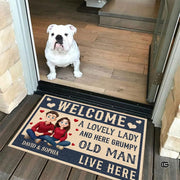 Personalized Family Couple Doormat, Custom Couple Husband Wife Doormat Gift, Outdoor Front Door Rug on Birthday, Christmas, Anniversaries, Valentine's Day for Him Her Woman (S1)