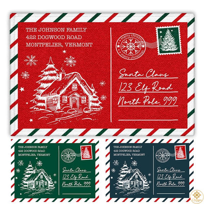 Personalized Christmas Doormat with Custom Family Name