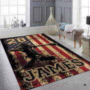 Overhead layout view of the rectangular baseball catcher sports area rug - thumbnail image 6 of 8
