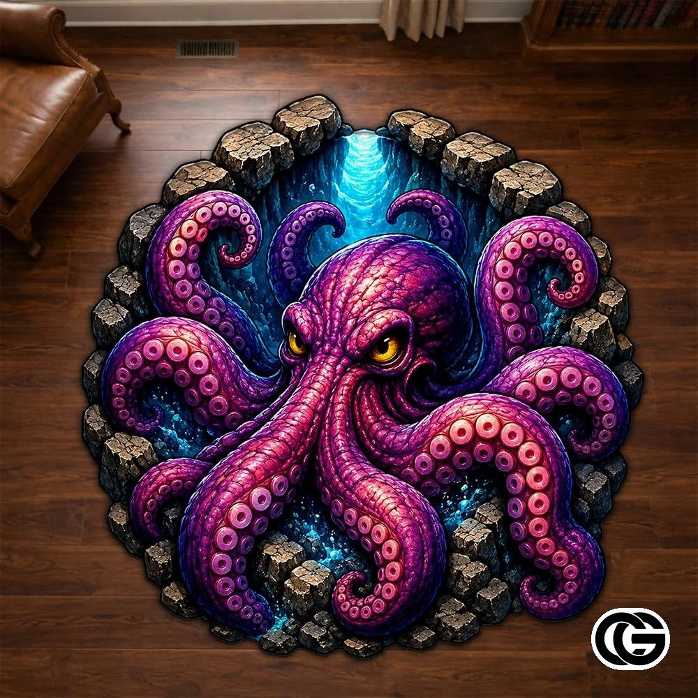 Custom Octopus Shaped Welcome Mat for Front Door and Entryway