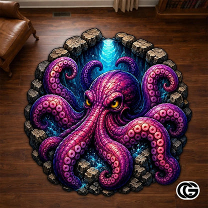 Custom Octopus Shaped Welcome Mat for Front Door and Entryway