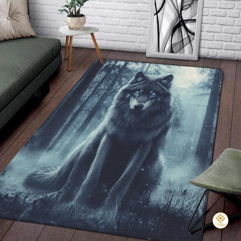 Custom Galaxy Wolves Rug for Boy Room and Bedroom