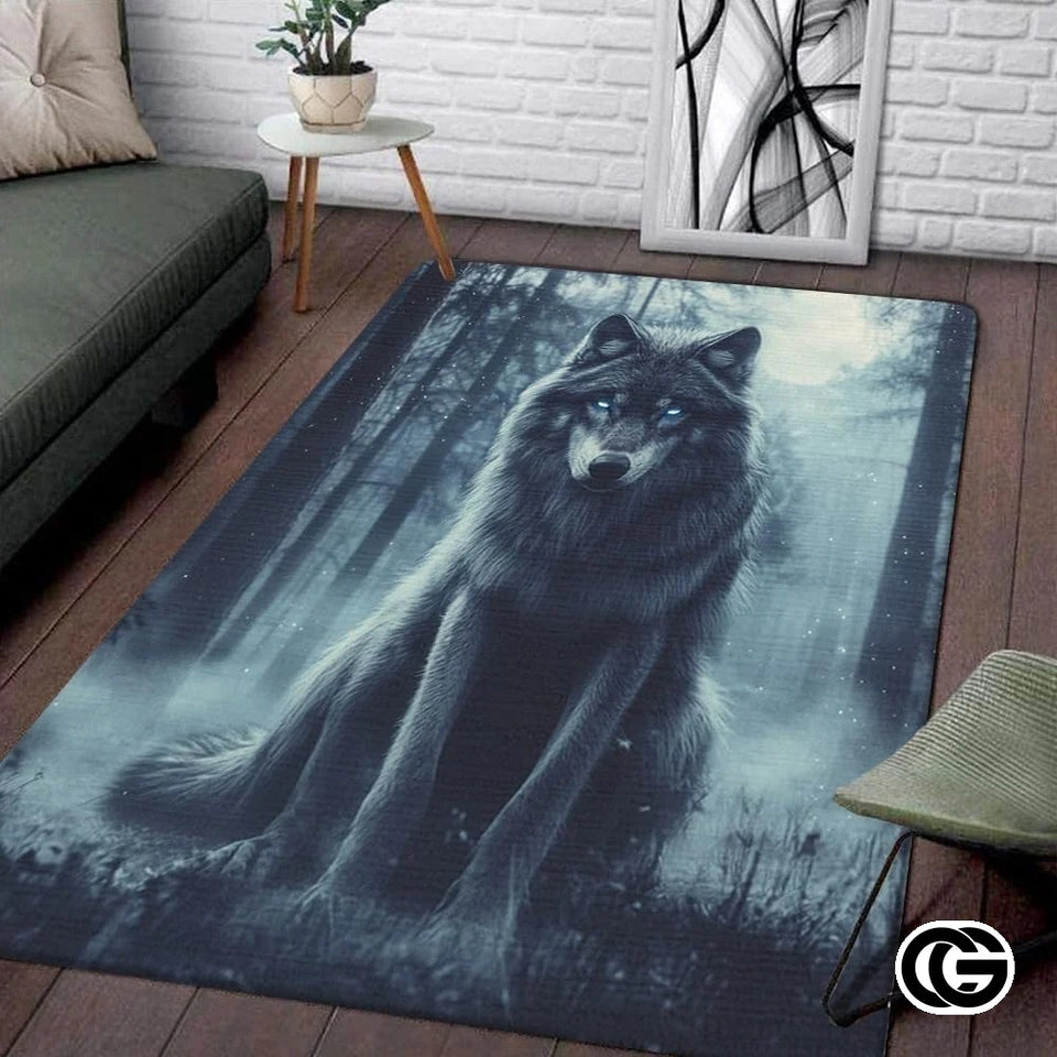 Custom Galaxy Wolves Rug for Boy Room and Bedroom