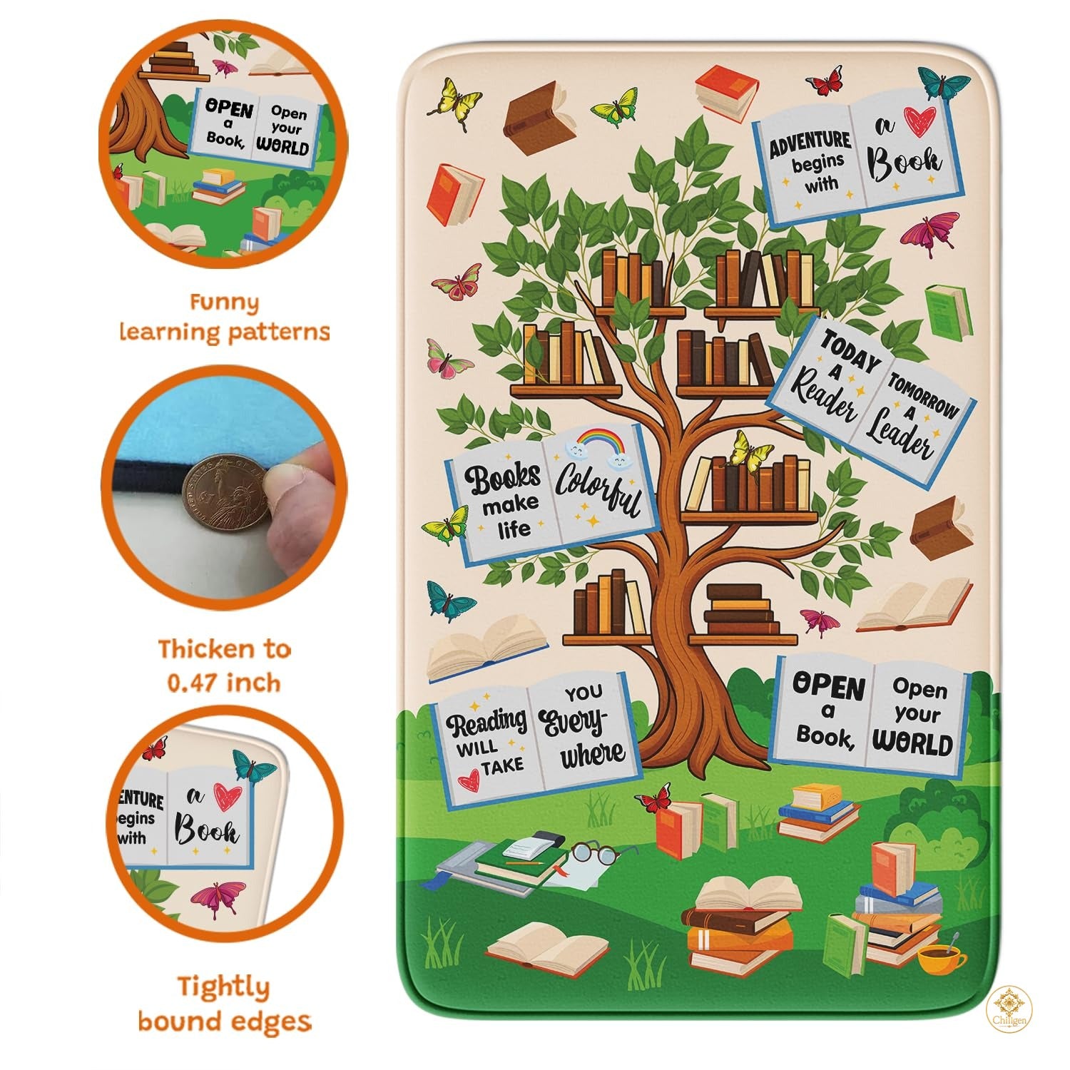 Custom Reading Tree Welcome Mat for Kids and Teachers