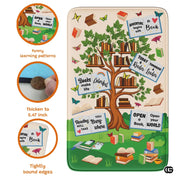 Custom Reading Tree Doormat with Book and Cat Detail - Reading Tree